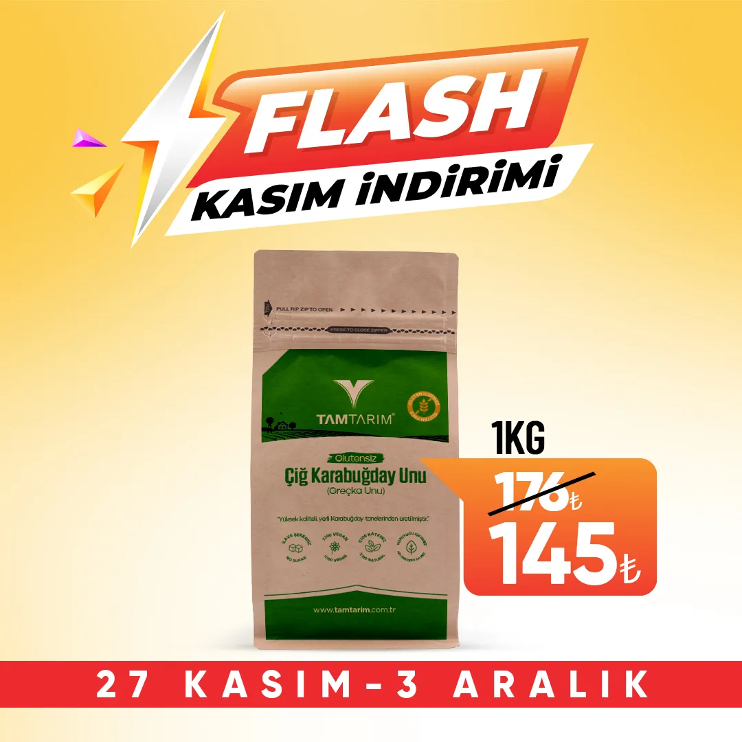 cig1indirim Glutensiz Çiğ Karabuğday Unu 1 Kg - Görsel 1