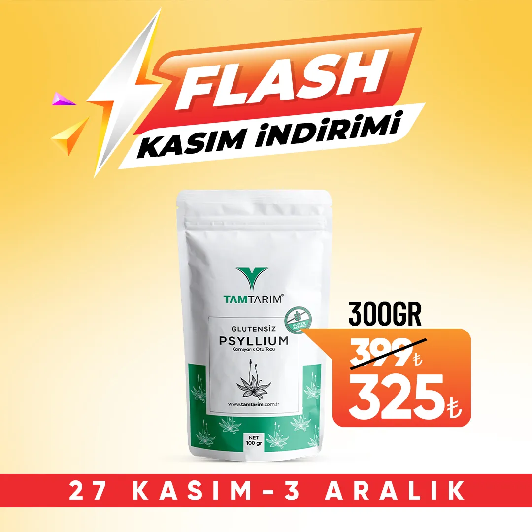 psy300indirim Glutensiz Psyllium (Karnıyarık Otu Tozu) 300 gr - Görsel 1