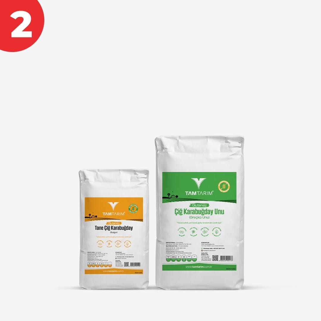 5+2 Glutensiz Çiğ Karabuğday Unu 5 Kg - Çiğ Karabuğday Tane 2 Kg - Görsel 1