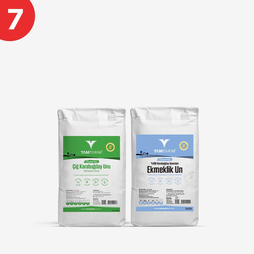 hk77 Glutensiz Çiğ Karabuğday Unu 5 Kg - %100 Tam Çiğ Karabuğday Unundan Ekmeklik Un 5 Kg - Görsel 1